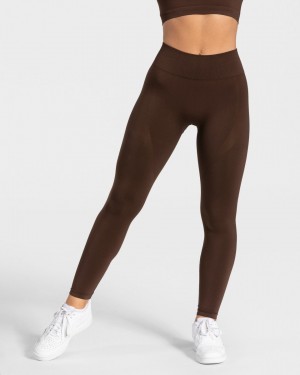 Leggings Teveo Charming Scrunch Femme Marron | 3507-ZCFQV