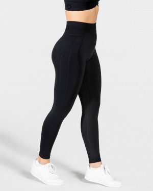 Leggings Teveo Focus Scrunch Femme Noir | 0124-YDLOZ