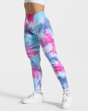 Leggings Teveo Tie Dye Scrunch Femme Multicolore | 6983-WETFJ