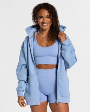 Vestes Teveo Statement Oversized Femme Bleu | 8124-MYIUR