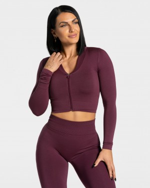 Vestes Teveo Statement Zip Femme Violette | 9781-RZTSO