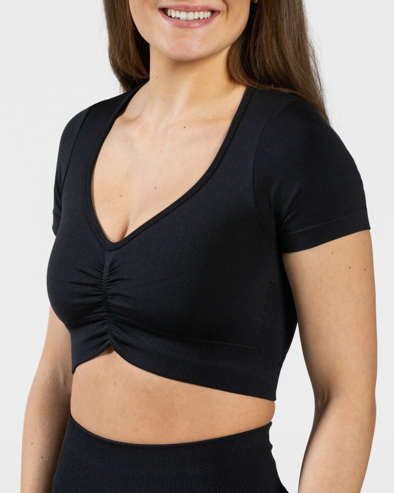 Hauts Teveo Focus Crop Femme Noir | 3029-LBJTN