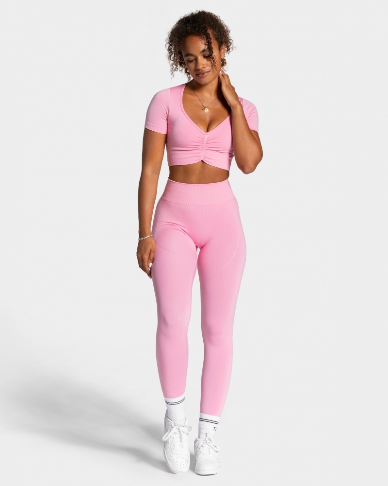 Hauts Teveo Focus Crop Femme Rose | 0419-NGEJS