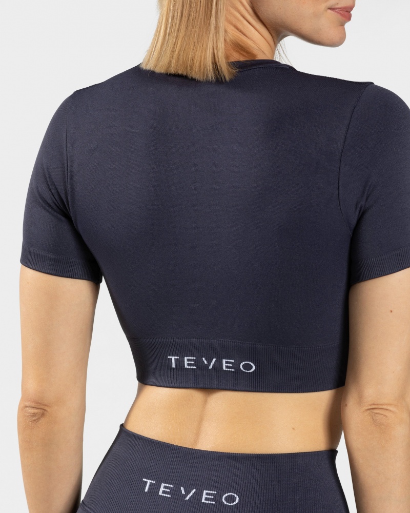 Hauts Teveo Sensation Crop Femme Bleu Foncé | 1895-SFODA