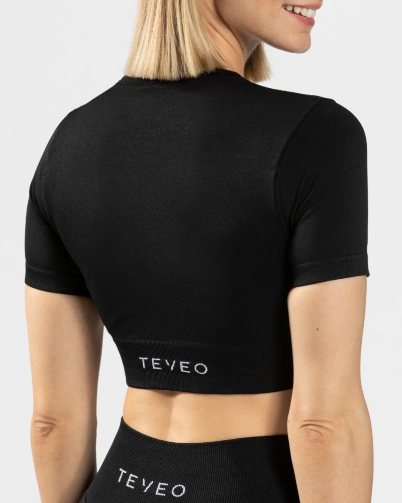 Hauts Teveo Sensation Crop Femme Noir | 0417-EPUWI