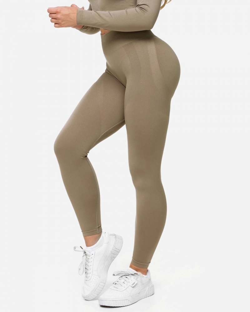 Leggings Teveo Charming Scrunch Femme Kaki | 6712-MKAUB