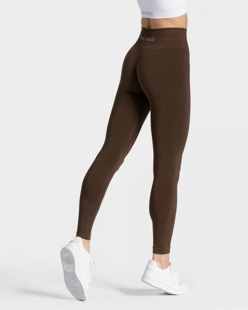 Leggings Teveo Classy Femme Marron Foncé | 0832-YSCQB