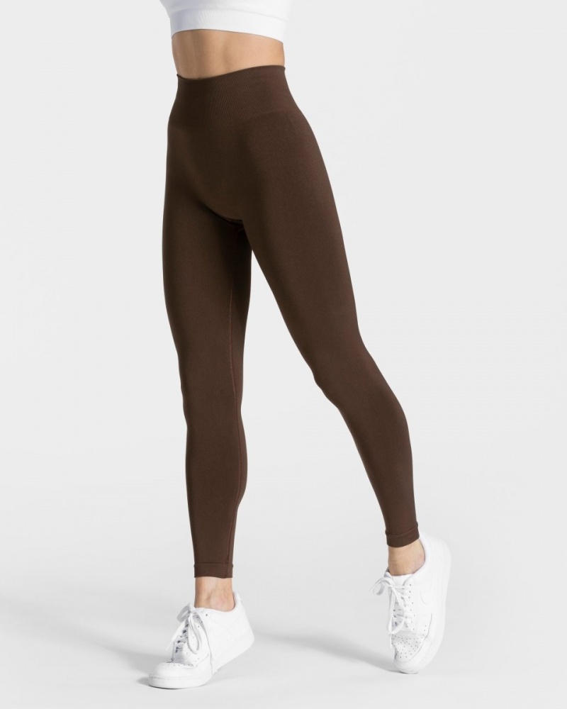 Leggings Teveo Classy Femme Marron Foncé | 0832-YSCQB