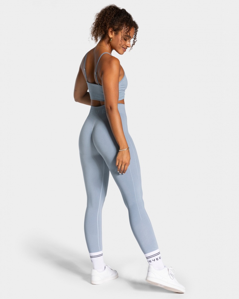 Leggings Teveo Focus Scrunch Femme Grise Bleu | 5439-XAFIG