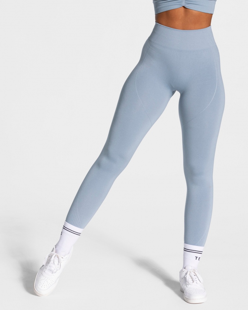 Leggings Teveo Focus Scrunch Femme Grise Bleu | 5439-XAFIG