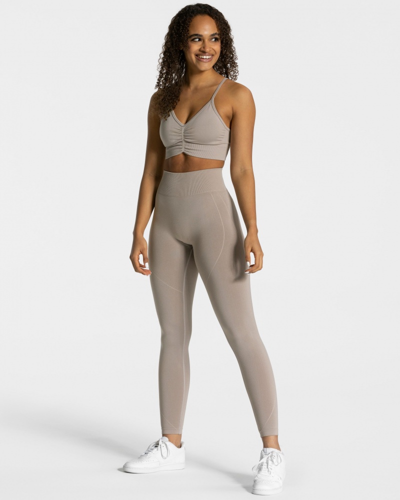 Leggings Teveo Focus Scrunch Femme Grise | 0653-PVXBQ