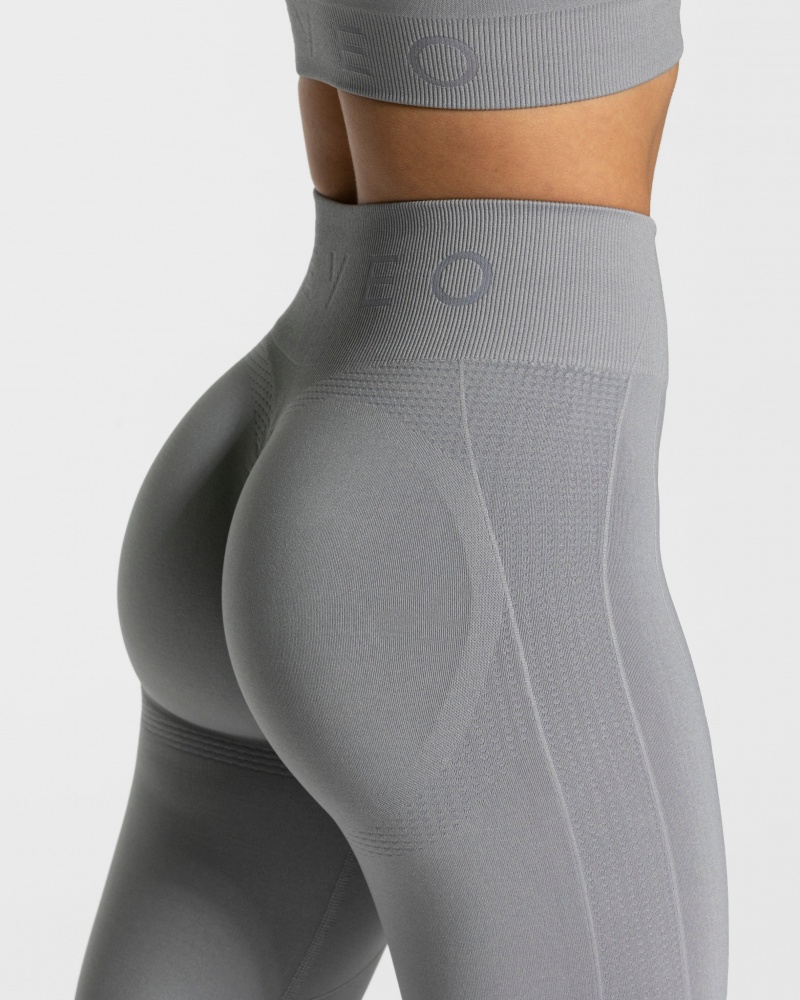 Leggings Teveo Focus Scrunch Femme Grise | 9530-IYOWL