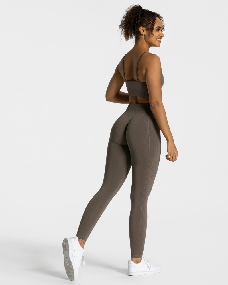 Leggings Teveo Focus Scrunch Femme Grise Marron | 6472-SVMYX