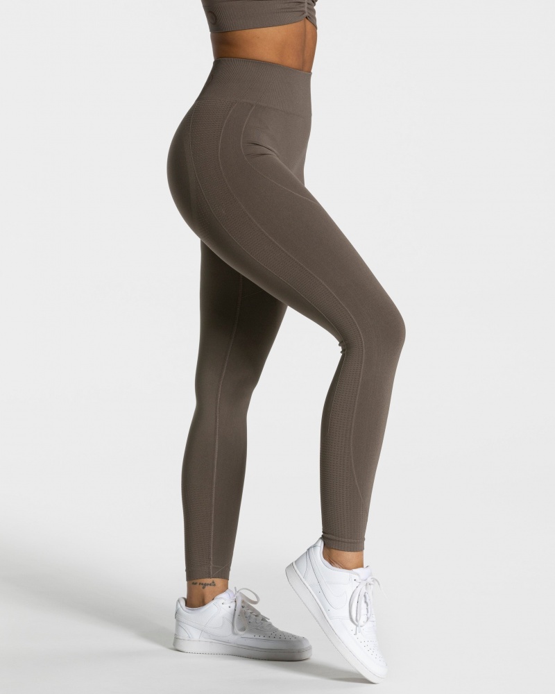 Leggings Teveo Focus Scrunch Femme Grise Marron | 6472-SVMYX