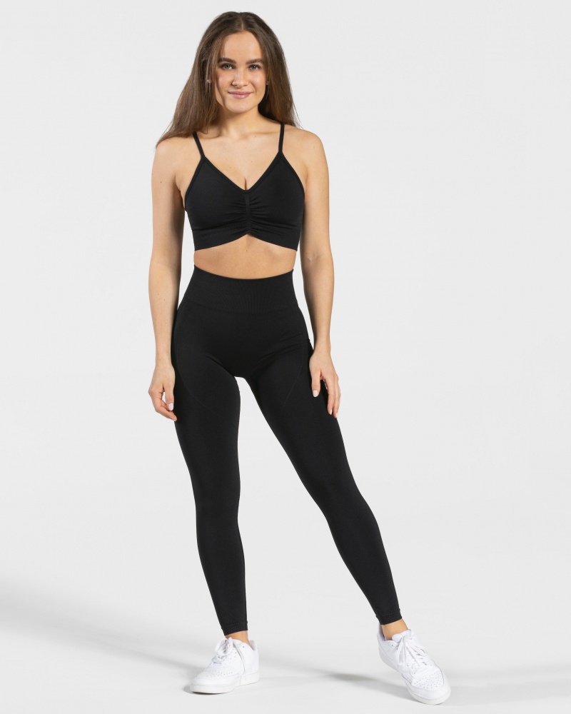 Leggings Teveo Focus Scrunch Femme Noir | 0124-YDLOZ