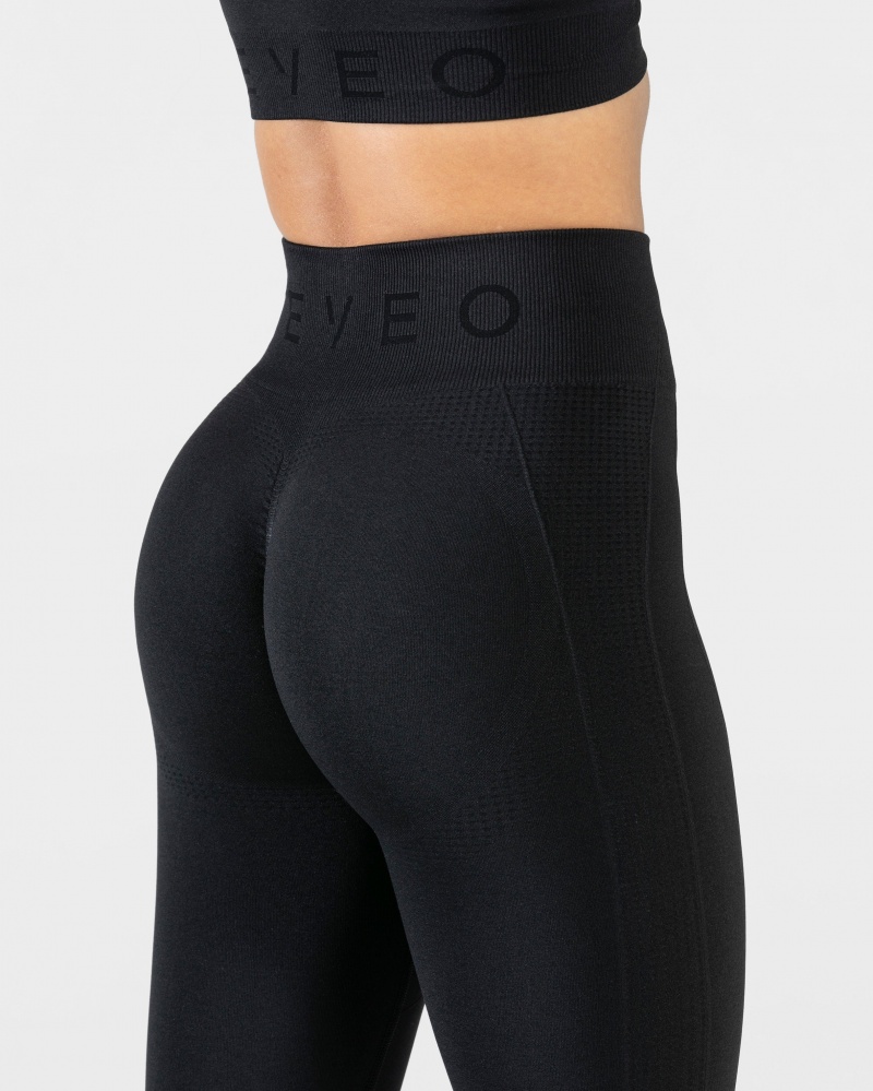 Leggings Teveo Focus Scrunch Femme Noir | 0124-YDLOZ