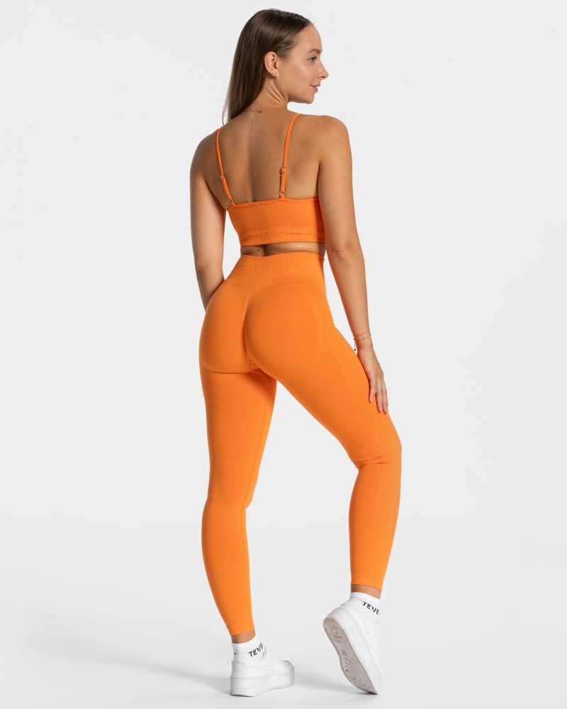 Leggings Teveo Focus Scrunch Femme Orange | 9270-GCDVB