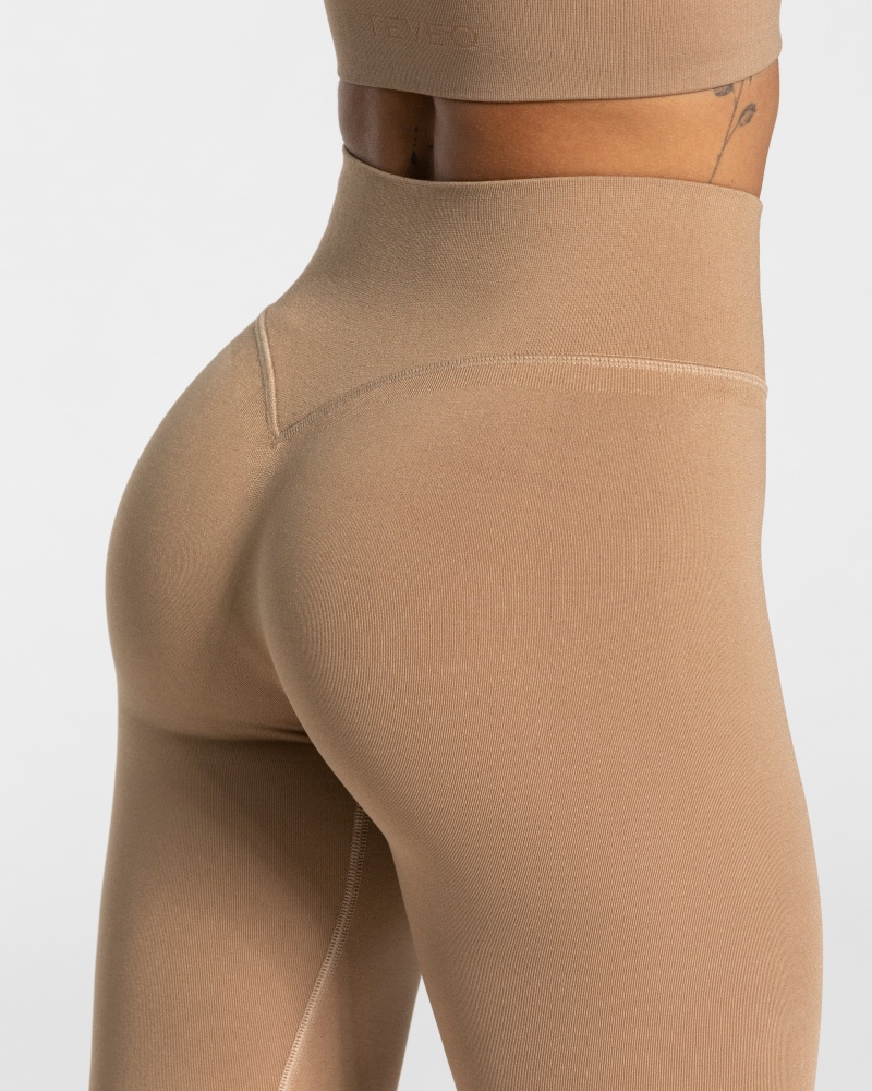 Leggings Teveo Sassy Slit Femme Beige | 3061-FTGDM