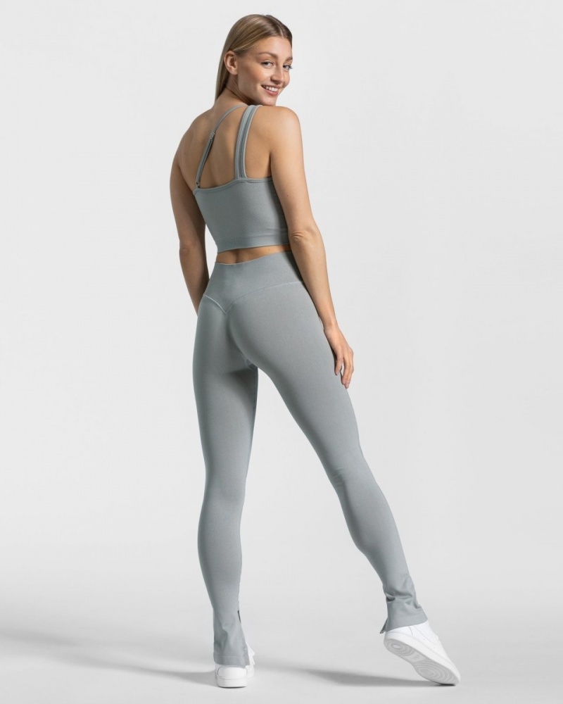 Leggings Teveo Sassy Slit Femme Grise Bleu | 7068-SQHYP