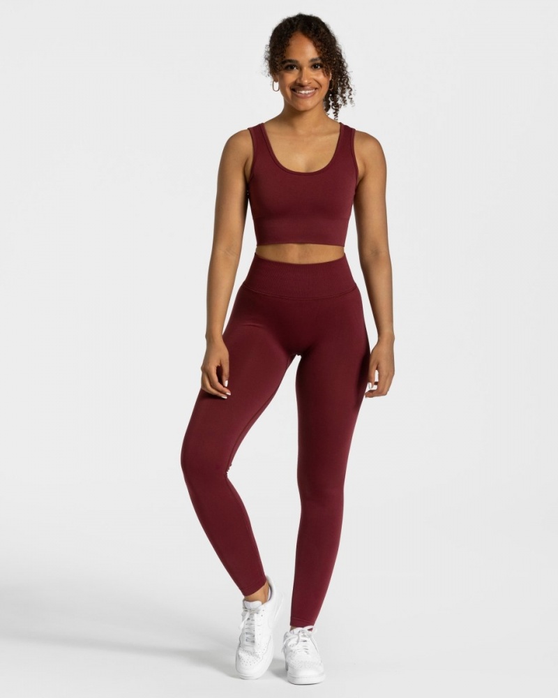 Leggings Teveo Sensation Femme Bordeaux Rouge | 7512-MOELH