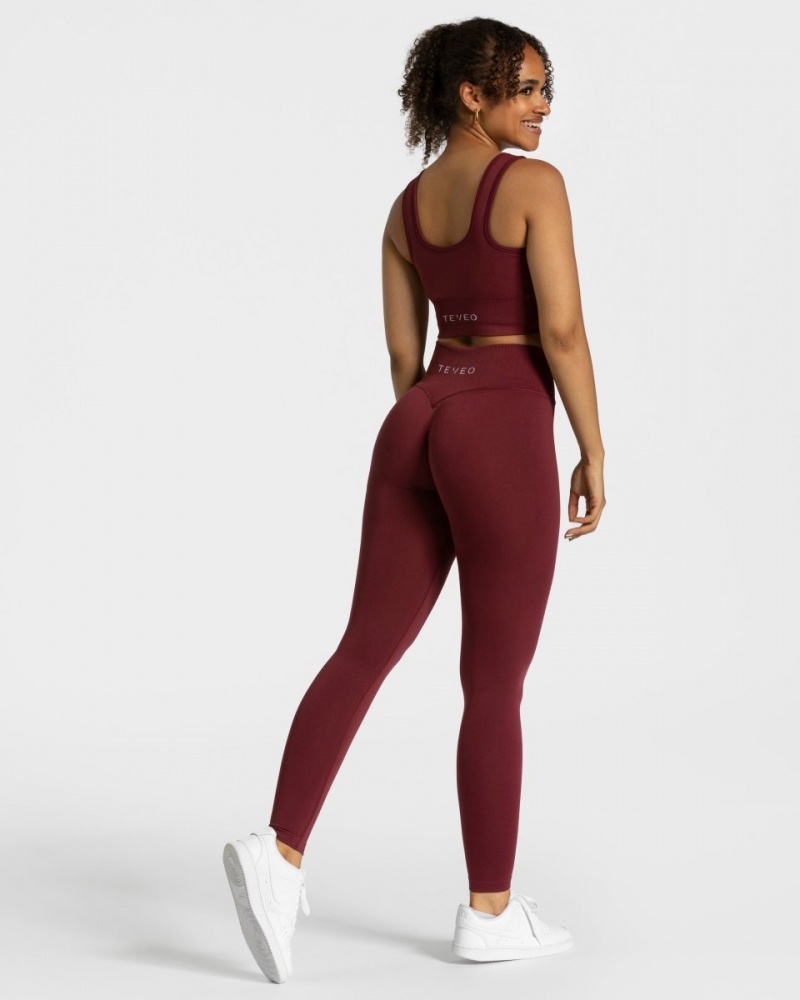 Leggings Teveo Sensation Femme Bordeaux Rouge | 7512-MOELH