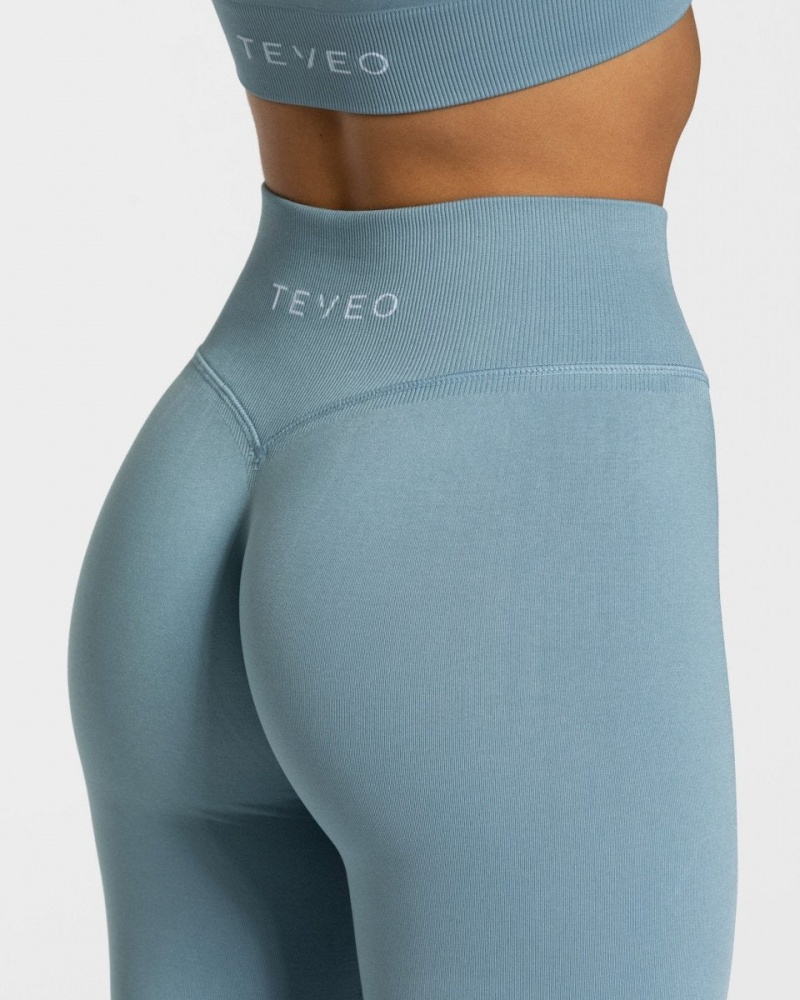 Leggings Teveo Sensation Femme Grise Bleu | 2843-VUXRN