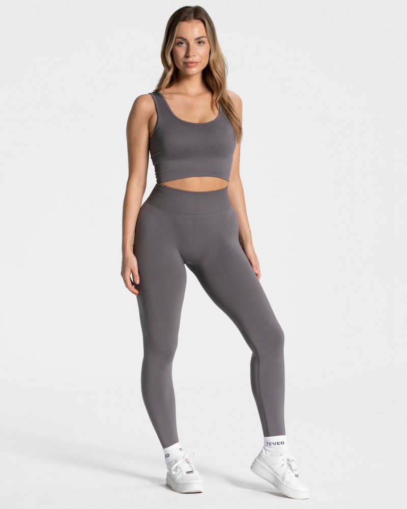 Leggings Teveo Sensation Femme Grise Foncé | 9582-OLEUX