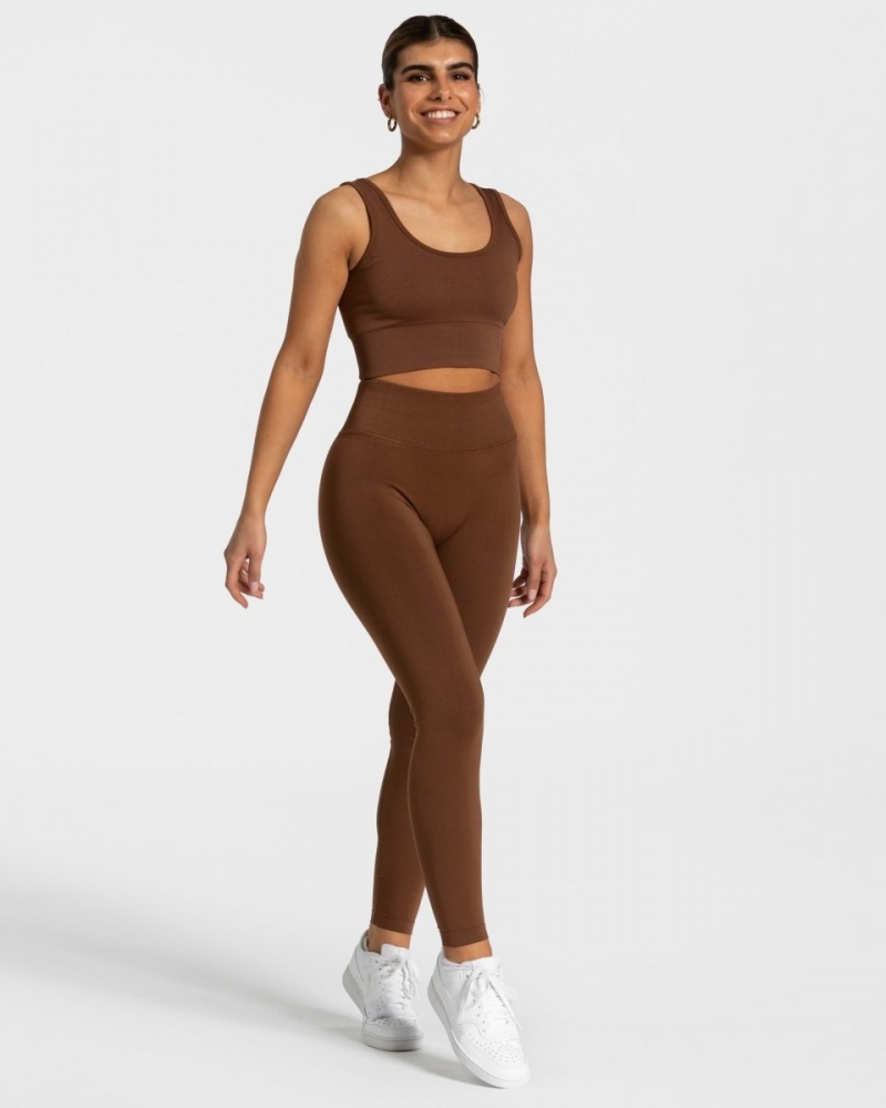 Leggings Teveo Sensation Femme Marron | 3945-KLTAX