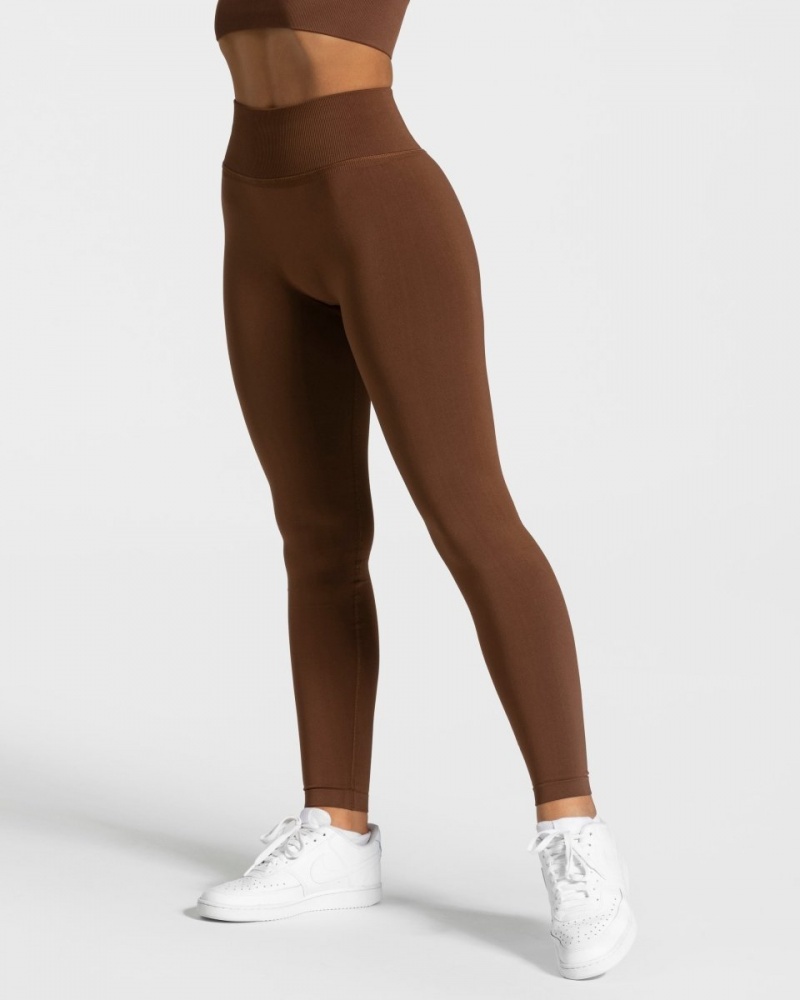 Leggings Teveo Sensation Femme Marron | 3945-KLTAX