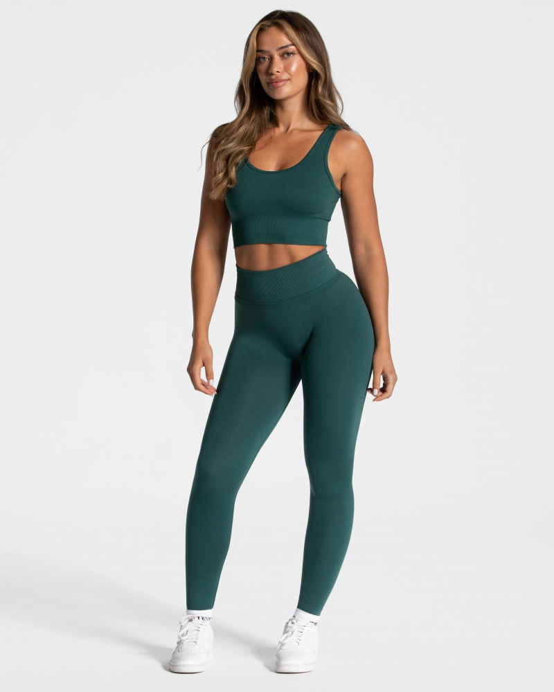 Leggings Teveo Sensation Femme Vert Foncé | 3761-NASJC