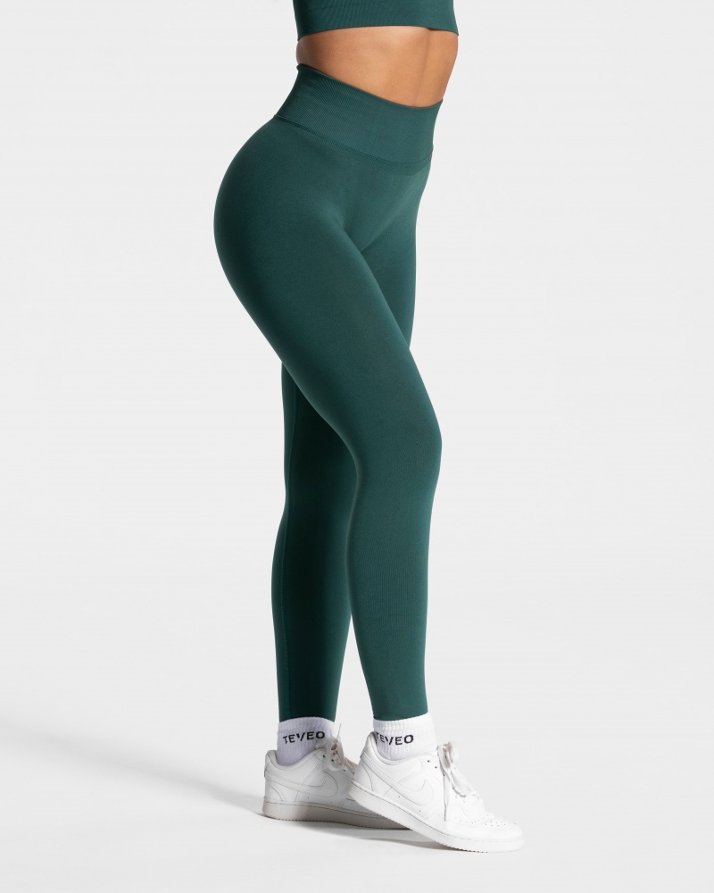 Leggings Teveo Sensation Femme Vert Foncé | 3761-NASJC