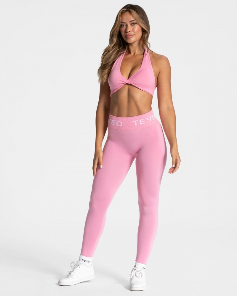 Leggings Teveo Signature Scrunch Femme Rose | 2634-LKGAF