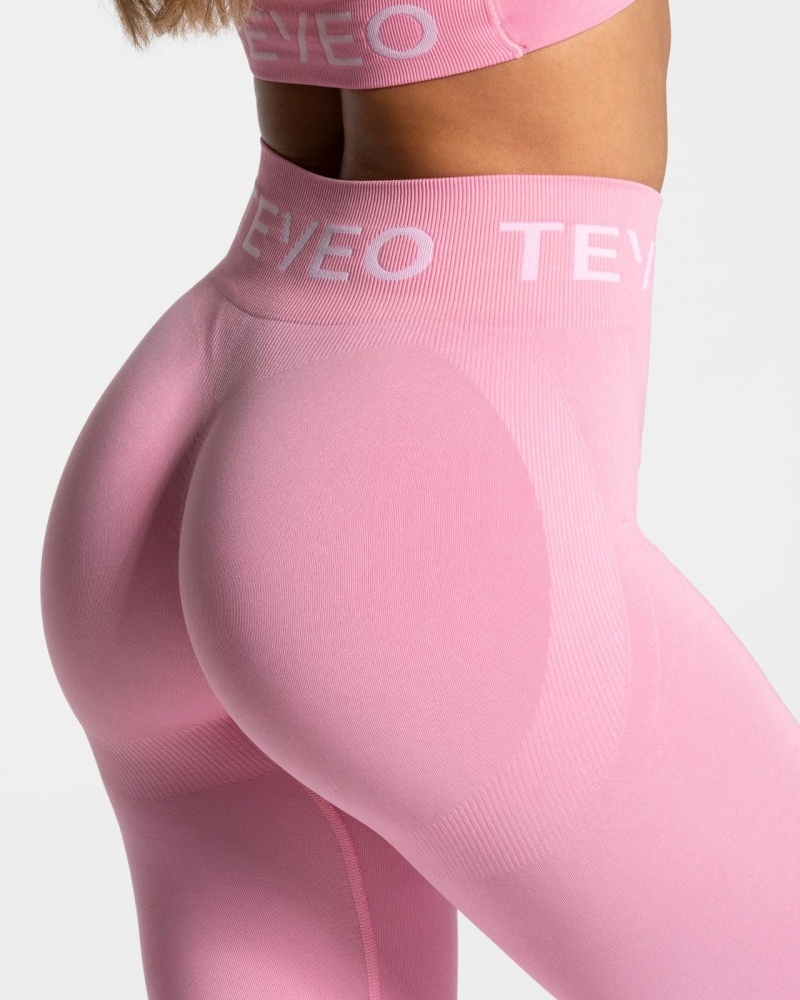 Leggings Teveo Signature Scrunch Femme Rose | 2634-LKGAF