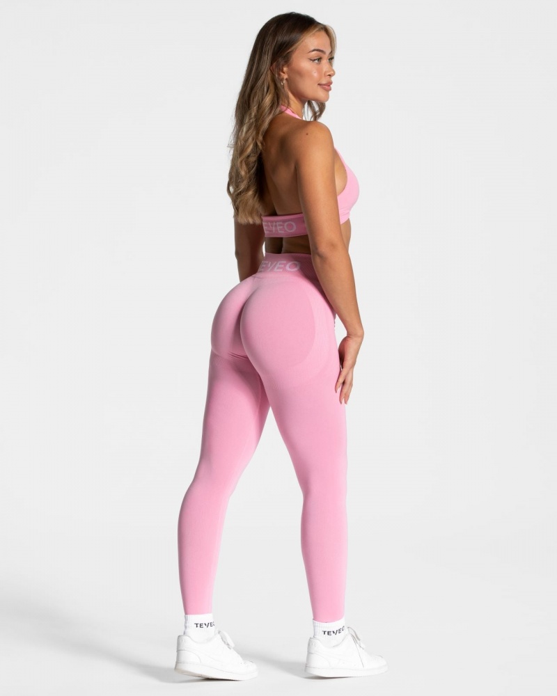 Leggings Teveo Signature Scrunch Femme Rose | 2634-LKGAF