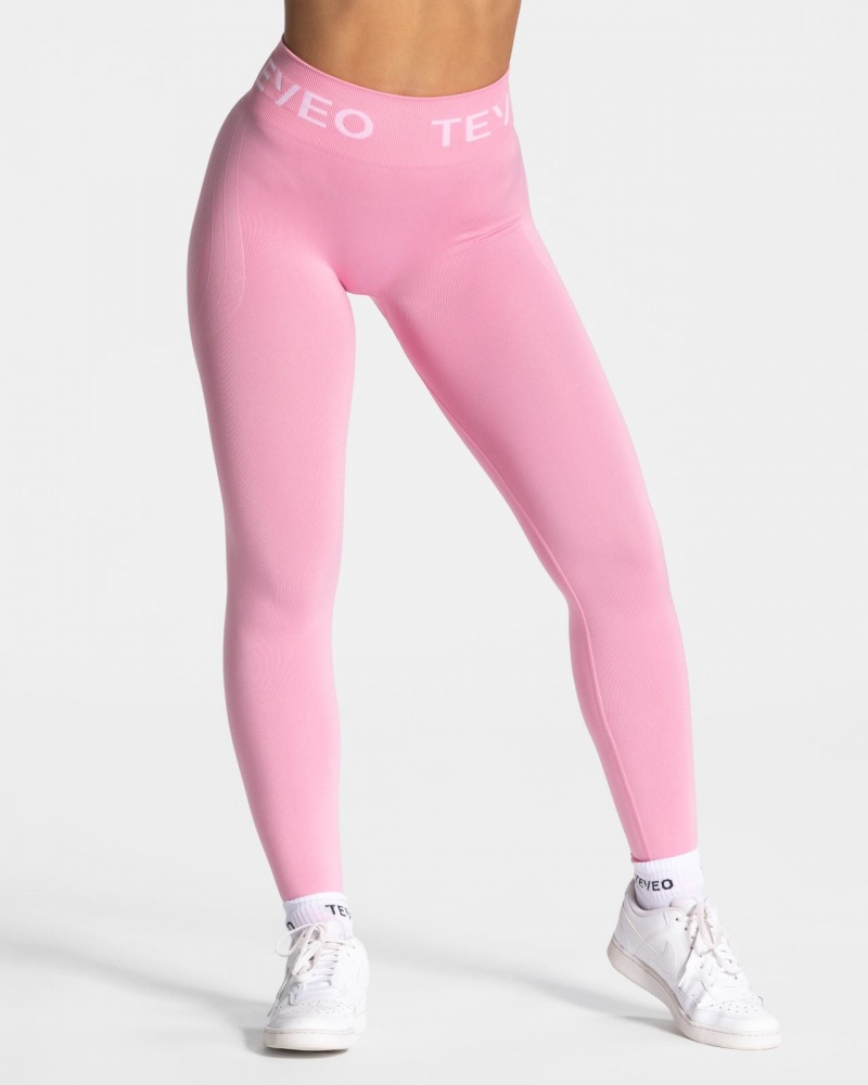 Leggings Teveo Signature Scrunch Femme Rose | 2634-LKGAF