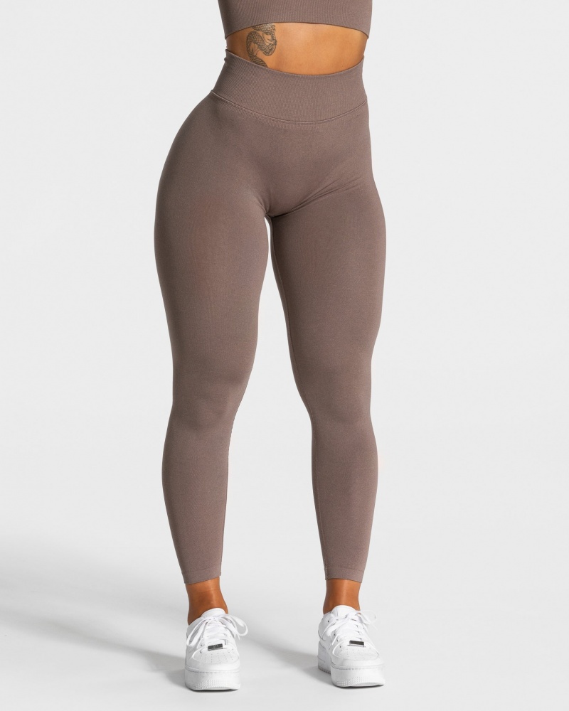 Leggings Teveo Statement Scrunch Femme Beige | 4215-RFNSO