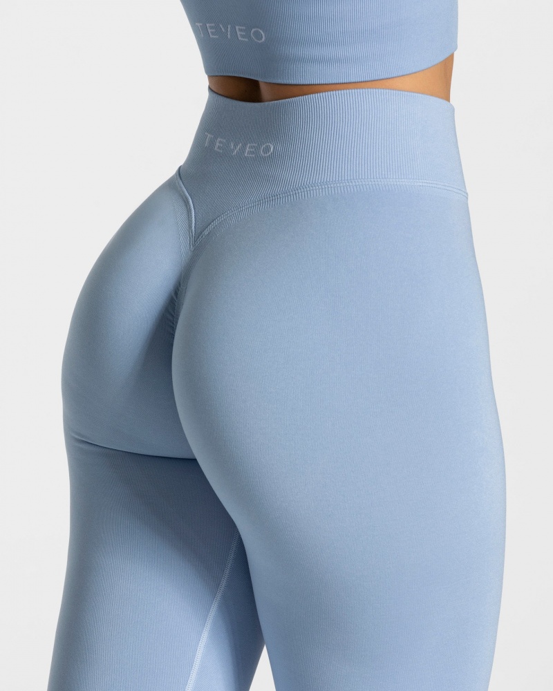 Leggings Teveo Statement Scrunch Femme Bleu | 3628-YXUDJ