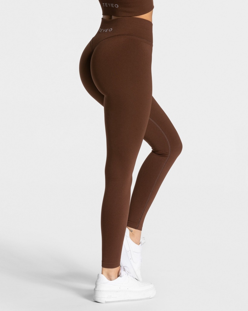 Leggings Teveo Statement Scrunch Femme Cafe | 1785-MJEIU