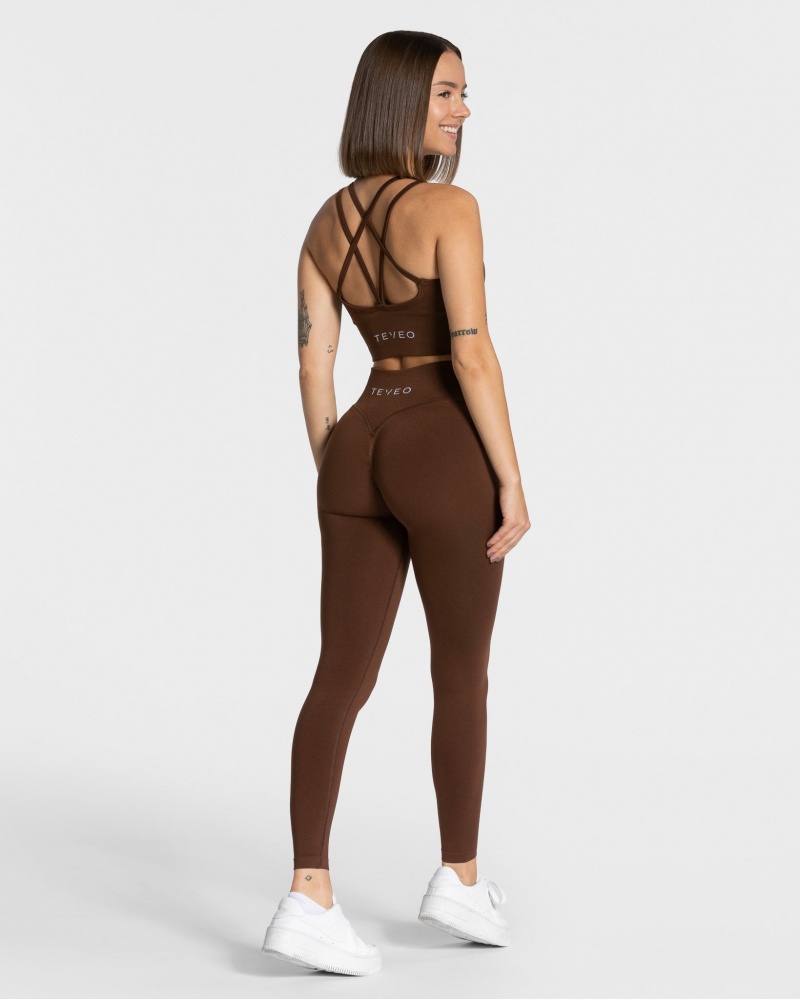 Leggings Teveo Statement Scrunch Femme Cafe | 1785-MJEIU