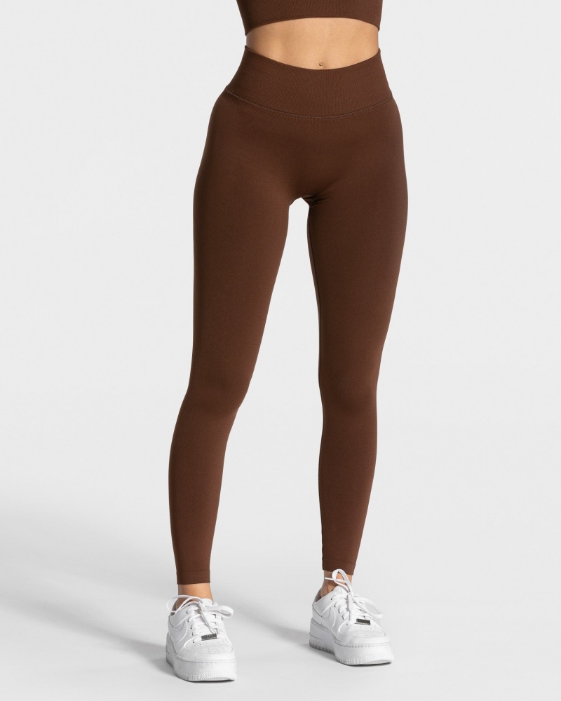 Leggings Teveo Statement Scrunch Femme Cafe | 1785-MJEIU