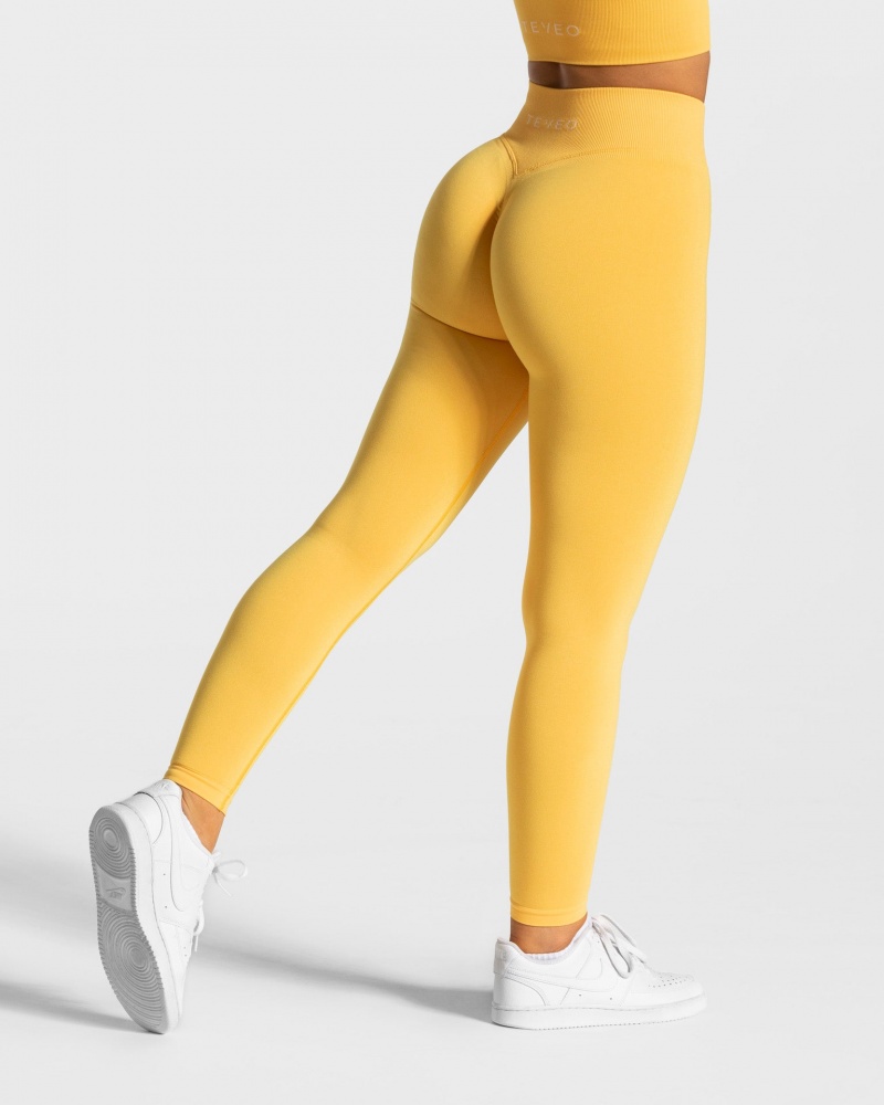 Leggings Teveo Statement Scrunch Femme Jaune | 9562-KOGZL