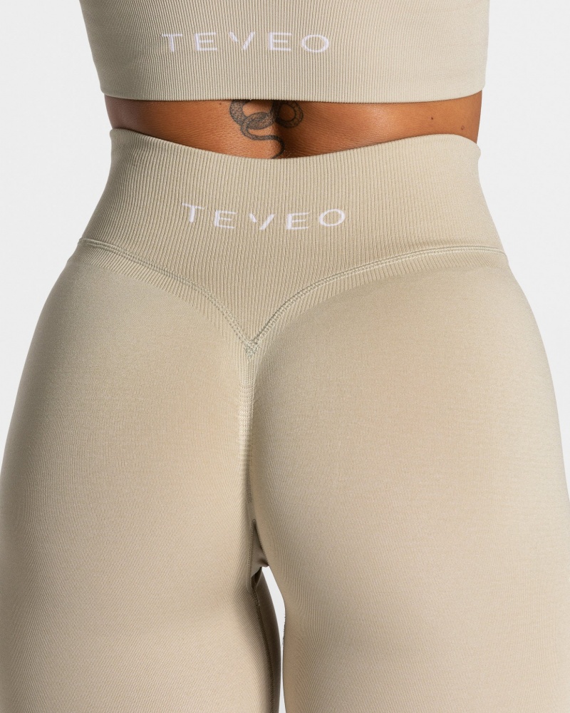 Leggings Teveo Statement Scrunch Femme Marron | 9782-JPYNQ