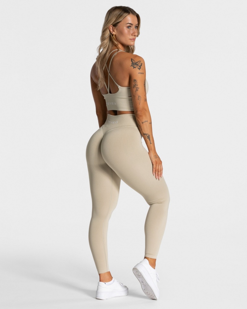 Leggings Teveo Statement Scrunch Femme Marron | 9782-JPYNQ