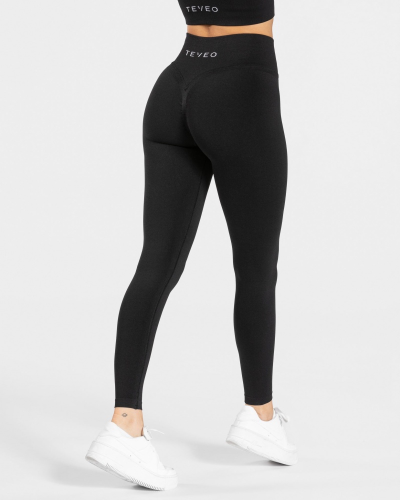 Leggings Teveo Statement Scrunch Femme Noir | 5387-NBIKY