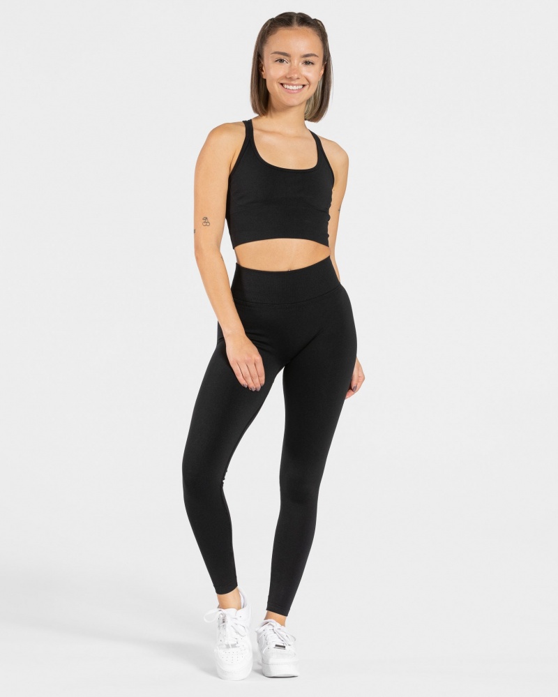 Leggings Teveo Statement Scrunch Femme Noir | 5387-NBIKY