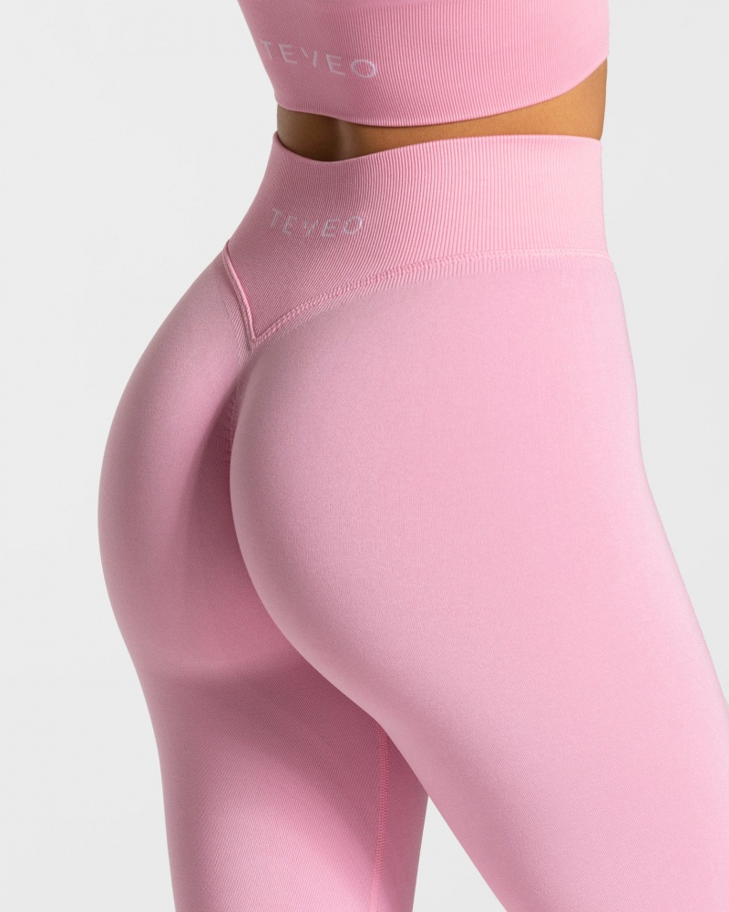 Leggings Teveo Statement Scrunch Femme Rose | 2704-UHQOT