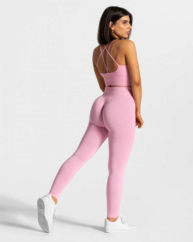 Leggings Teveo Statement Scrunch Femme Rose | 2704-UHQOT