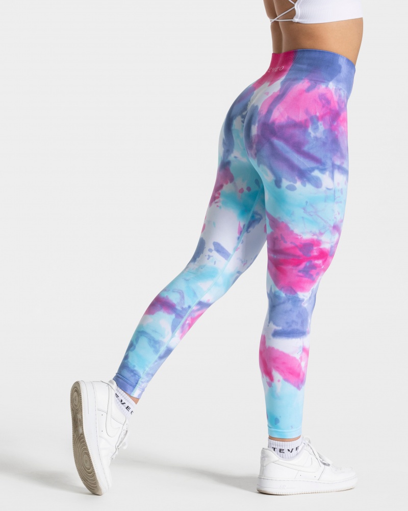 Leggings Teveo Tie Dye Scrunch Femme Multicolore | 6983-WETFJ