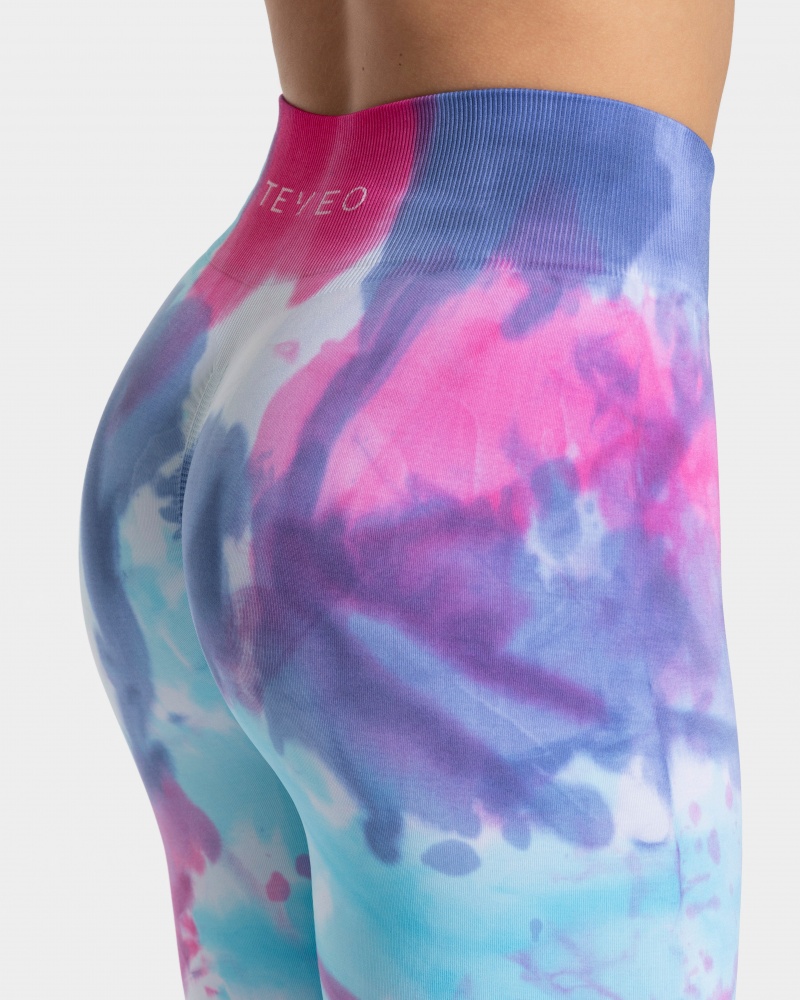 Leggings Teveo Tie Dye Scrunch Femme Multicolore | 6983-WETFJ