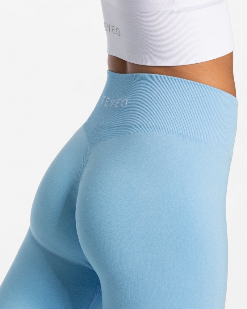 Leggings Teveo Timeless Scrunch Femme Bleu | 6513-VLGQH